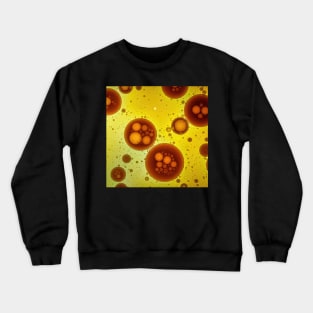 Abstract Yellow and Brown Bubbles in Liquid Crewneck Sweatshirt